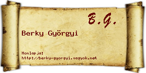 Berky Györgyi névjegykártya